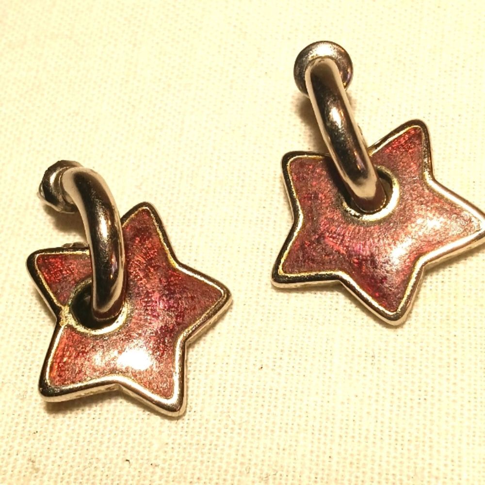 Vintage Crown Trifari Purple Celestiall Star Post Earrings